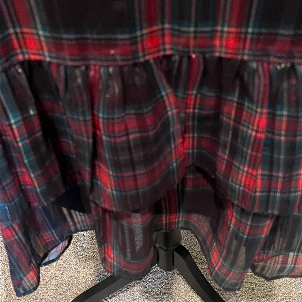 Cato Black and Red Checkered Peplum Blouse - Picture 2 of 11